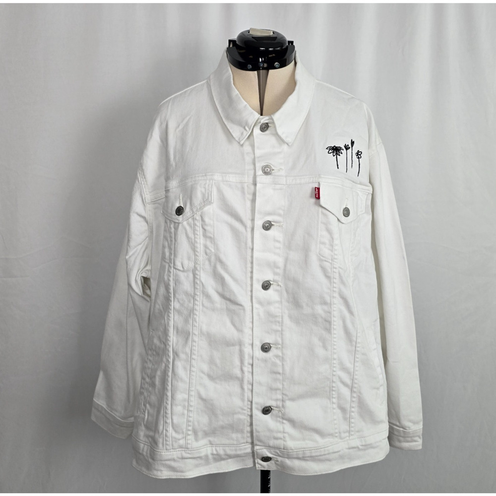 Levi's Ex Boyfriend Trucker Jacket Women's 4X White Original Style NWT